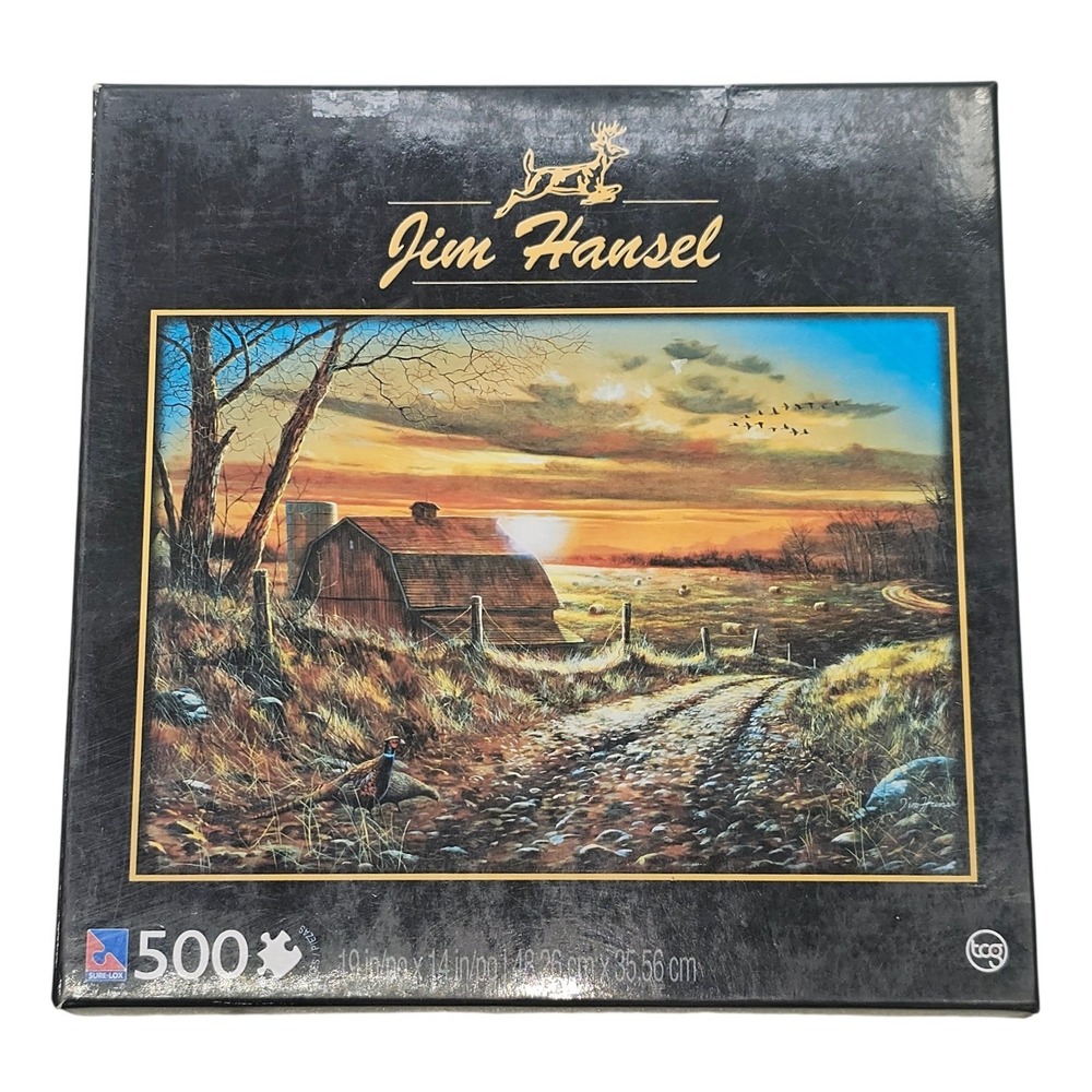Jim Hansel Farmstead 500 Piece Jigsaw Puzzle‎ TCG Sure-Lox 14236YT Sunset Barn